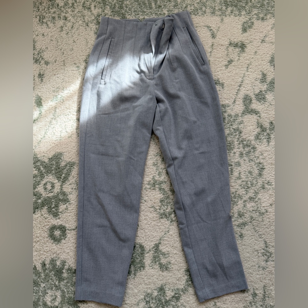 Zara Light Gray Buttoned Trousers